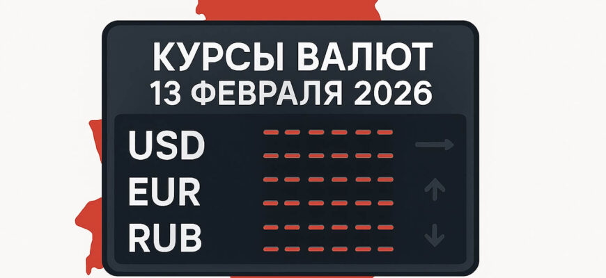 Курсы валют 13 февраля 2026 доллар укрепился, российский рубль ослаб