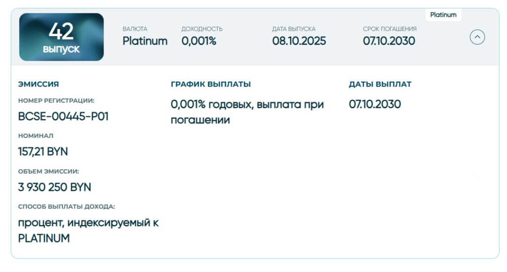 Платиновые облигации Aigenis