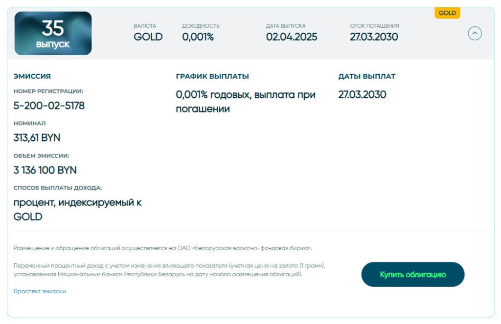 Золотые облигации Aigenis